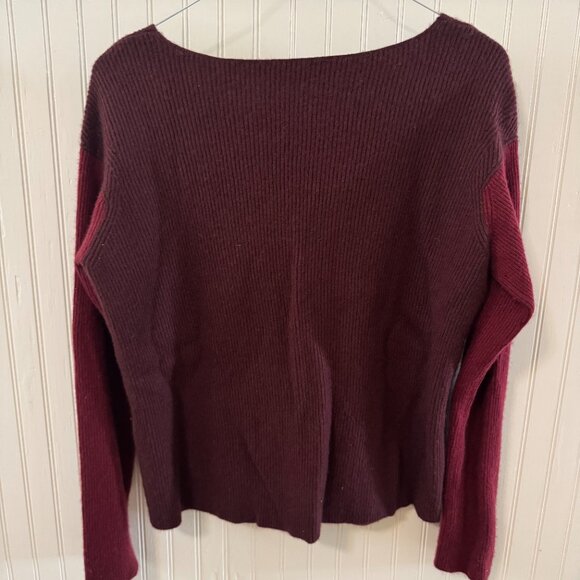 Vince Color-blocked Red Wool & Cashmere-blend Sweater (Size L) - Picture 2 of 3